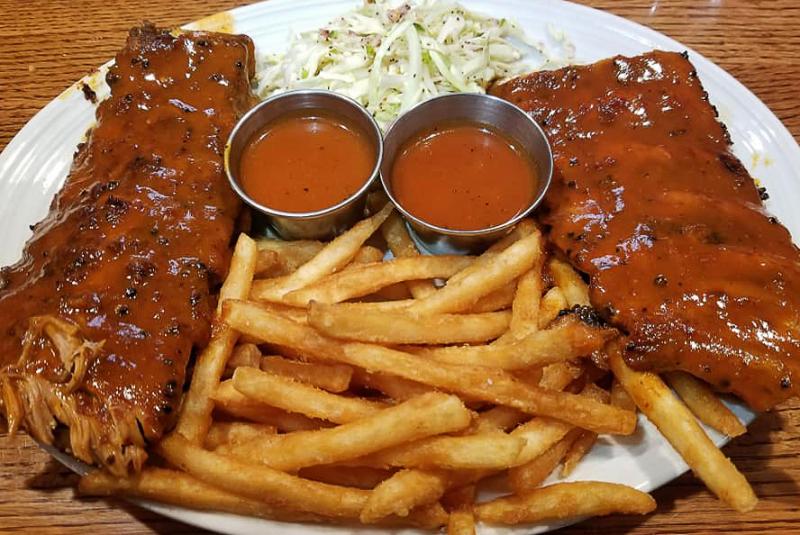 Though seafood is the main event at Cool Springs, I absolutely love Chef Dennis’ ribs. I’ve repeatedly asked for that beautifully spiced sauce to be served to me in a wine glass with a squiggly straw. He thinks I’m kidding!
BOB YESBEK PHOTO